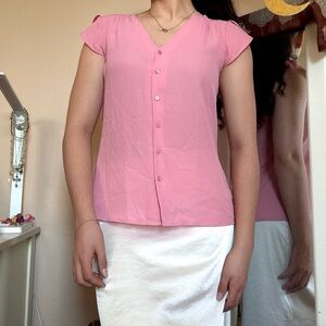 Express Pink Button-Up Women's Top